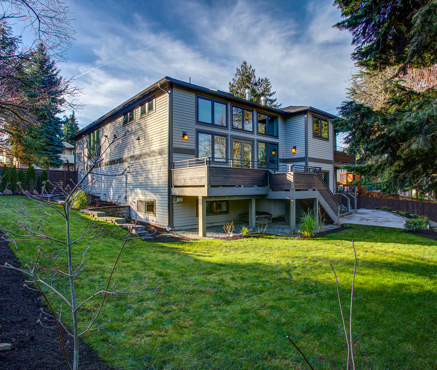Modern house with spacious backyard