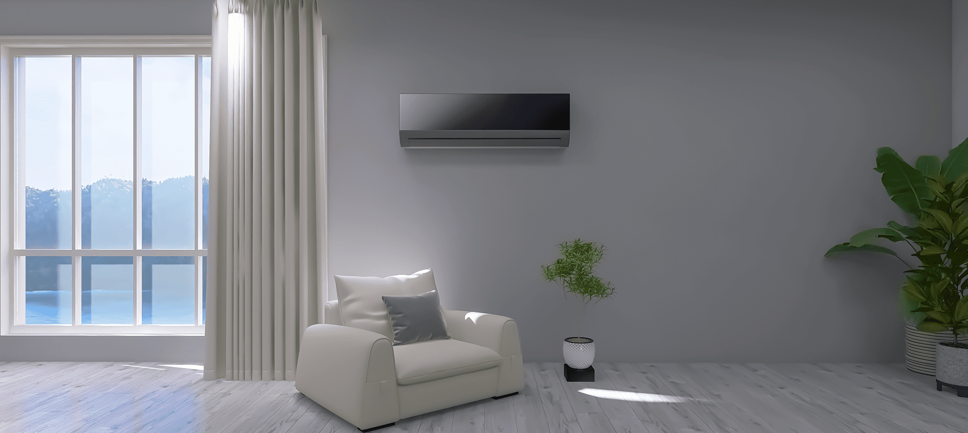 Bright room featuring large window and chair
